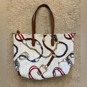 Lauren Ralph Lauren Chadwick Tote purse print horse equestrian